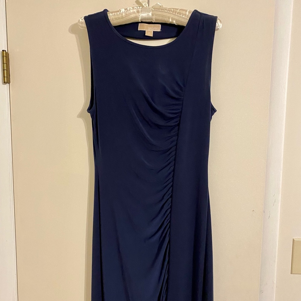 Michael Kors Beautiful Blue Floor-Length Dress with Scooping Back
